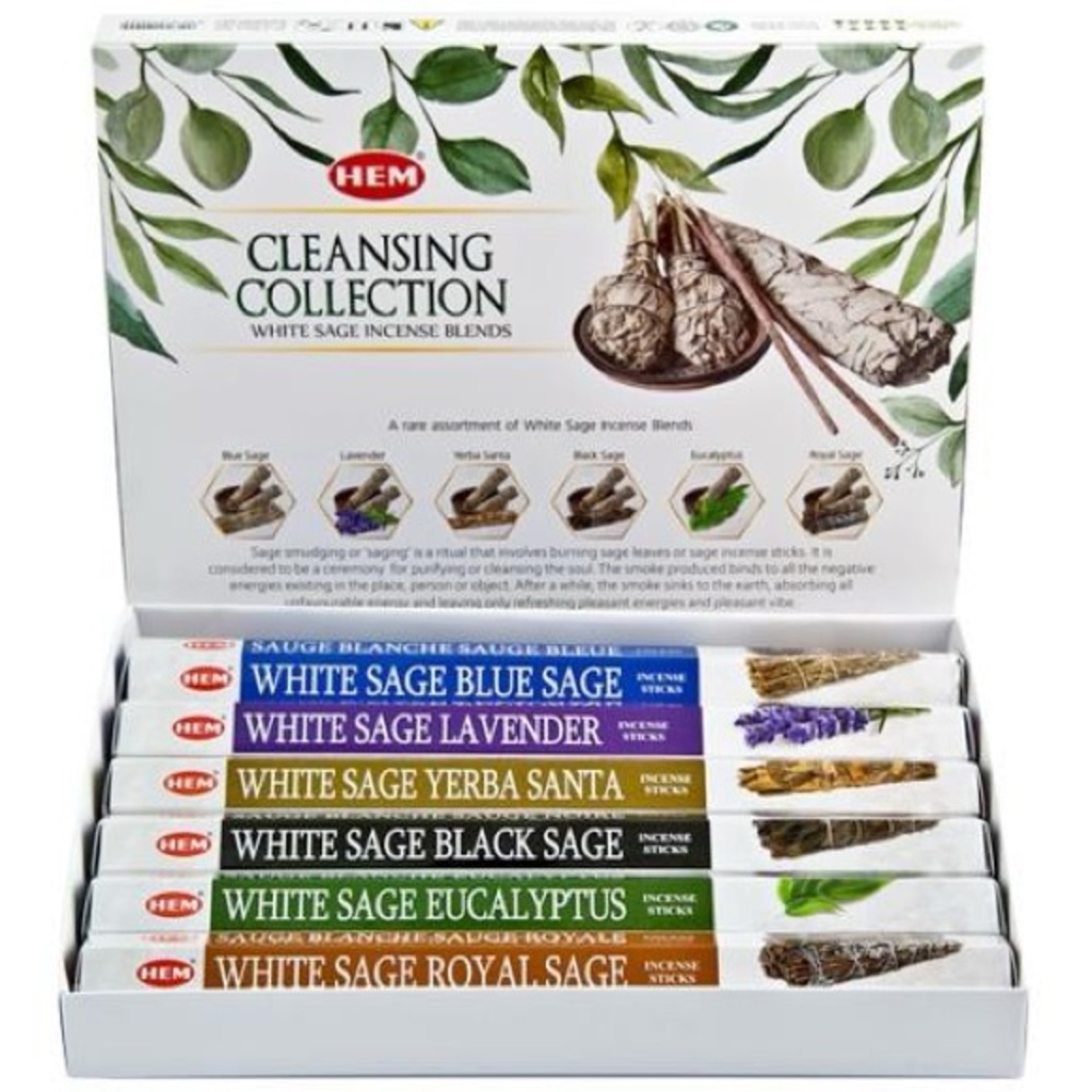 Hem White Sage Incense Collection - Blue, Purple, Green, Black, Brown